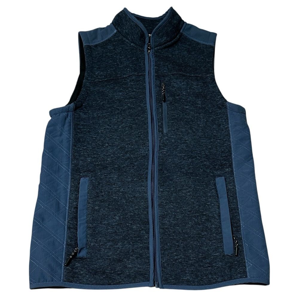 Stoic Men’s Heathered Blue Full Zip Vest | Size S